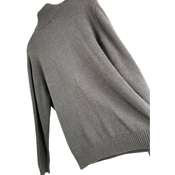 Oscar De La Renta Sweater Mens XL 1/4 Zip Gray Cotton Nordic Fair Isle 6860 - Picture 4 of 13